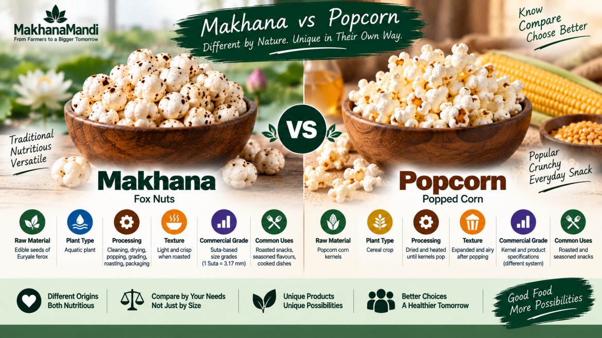 Makhana article: Difference between Makhana and popcorn: Complete Guide
