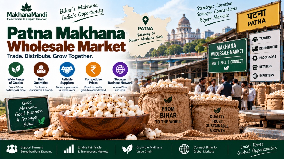 Patna Makhana wholesale market: Latest Rates, Market Factors & Buyer Guide