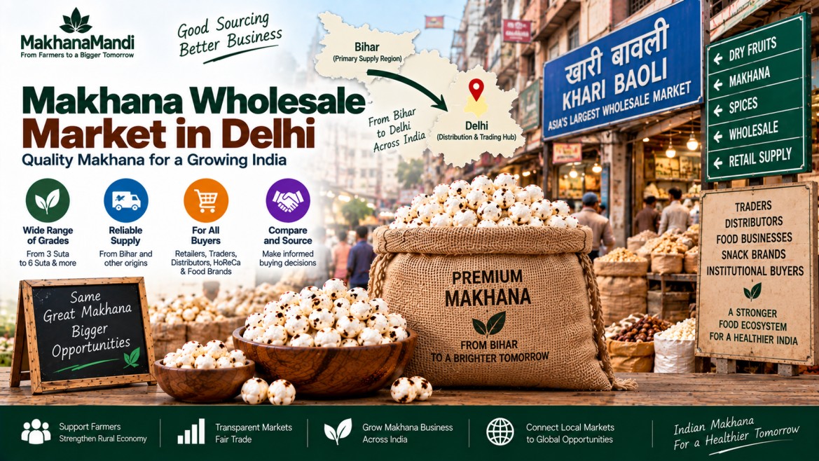 Makhana wholesale market in Delhi: Latest Rates, Market Factors & Buyer Guide